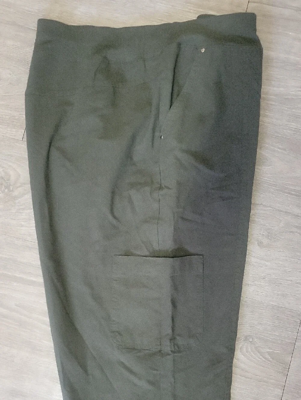 Women's  Green Knit Cargo Pants with Elastic Waist Sz L